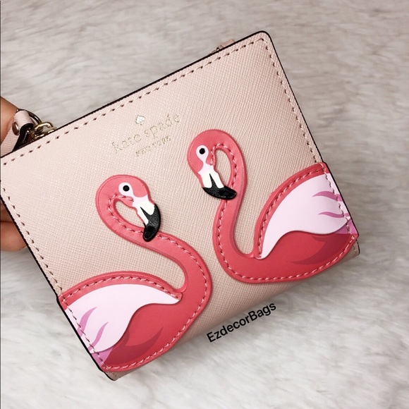 NWT Kate Spade Flamingo Small Zip Bifold Wallet - Picture 4 of 8